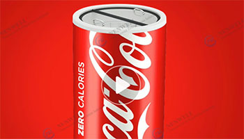 Coca Cola coke can cooler round barrel shape wheeled