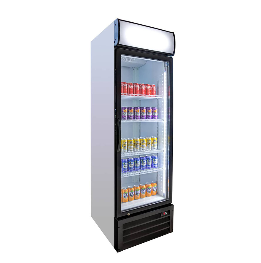 Upright Vertical 1 Glass Door Reach in Restaurant Beverage Drinks Cooler Merchandiser Refrigerator F