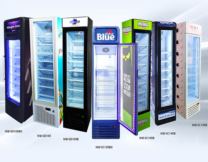 Slim Slimline Freezer Upright Display Refrigerator with Glass Door China