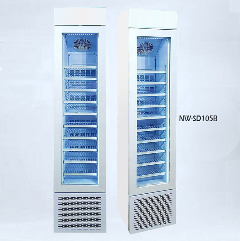 Slim Slimline Freezer Upright Display Refrigerator with Glass Door