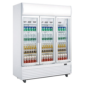 3 Door Commercial Cooler Merchandiser with Clear Door manufacturer China factory