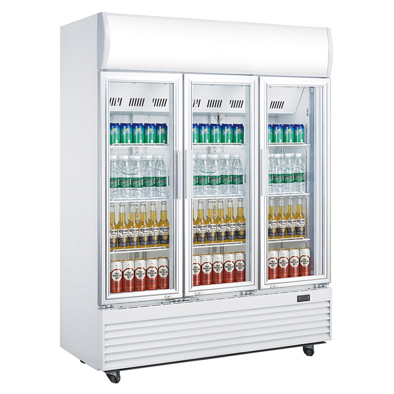 3 Door Commercial Cooler Merchandiser with Clear Door