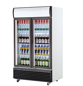 Floor Free Standing Cooler Merchandiser with Sliding Doors manufacturer China factory