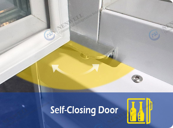 Self-Closing Door | NW-LG400F-600F-800F-1000F double door display fridge