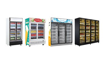 sliding door display commercial merchandiser visible beverage cooler with glass front