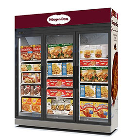 Large Glass Door Freezer Merchandiser Side by Side with Transparent Door 1600L Liters manufacturer C