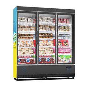 3 Sections Doors Display Freezer for Commercial Retailing Vending manufacturer China factory