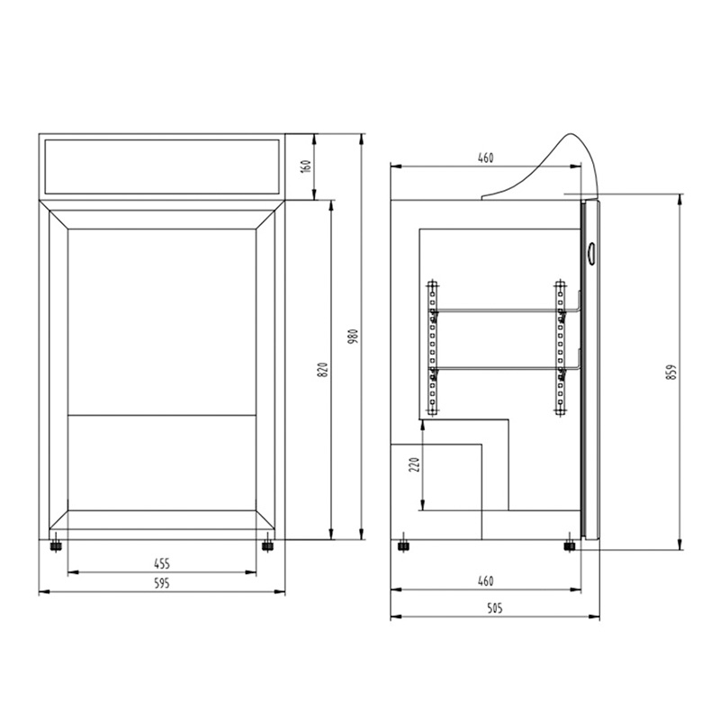 Counter Top Freezer Display Fridge Deep Freezer with Glass Door 100L