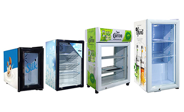 Small countertop glass door cooler fridges manufactured by China factory