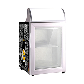 Smallest glass door Freezer countertop fridge for display frozen food manufacturer China factory