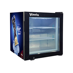 Top Freezer Display Fridge Freezer with Glass Door 55L 2 Cu Ft manufactured by China factory