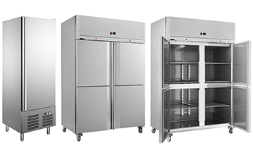Commercial reach in freezer with stainless steel door and glass door
