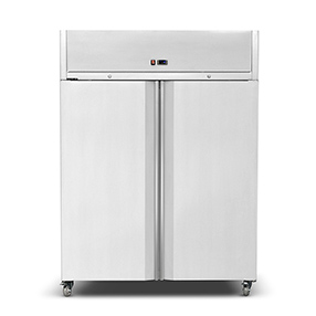 55 Inch Two 2 Section Solid Door Reach in Fridge Stainless Steel Commercial Use 1000L