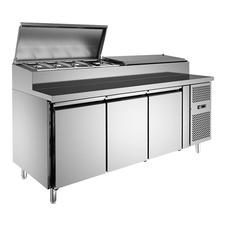 Mega Top Sandwich Prep Table Station with 3 Doors