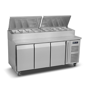 Mega Top Sandwich Prep Table Station with 3 Stainless Steel Doors