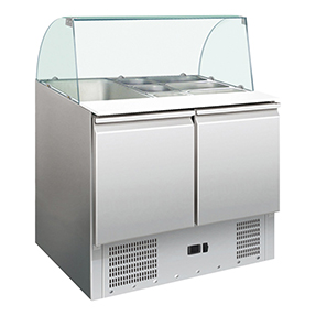 Salad Preparation Table Refrigerated Station Glass Cover Top 36 Inch Wide