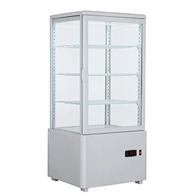 Pastry Display Case Counter 4 Sided Glass Self Serve Fridge Refrigerator