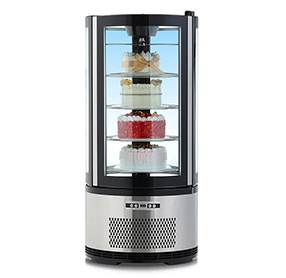 Refrigerated Round Rotating Rotary Display Case Vertical Upright Refrigerator Glass Showcase
