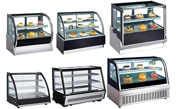 refrigerated countertop glass cake case and glass cake display refrigrator for pastry and bakery