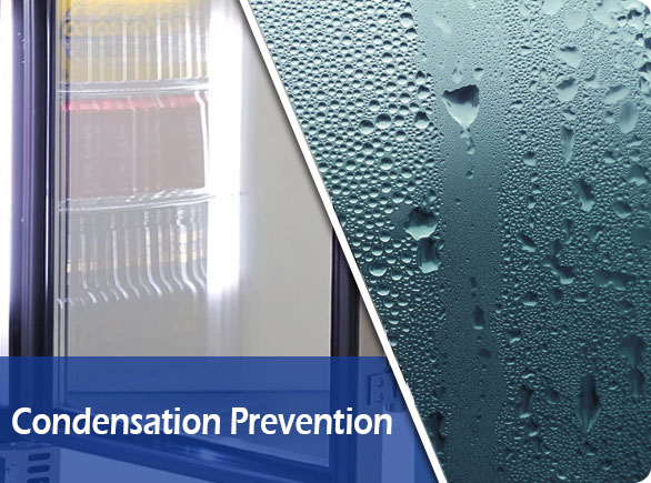 Condensation Prevention | NW-LG138 glass door drink fridge
